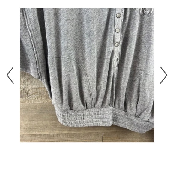 Free People Movement Womens Windy Meadow Hoodie Gray Snap Pockets Medium - Picture 4 of 9
